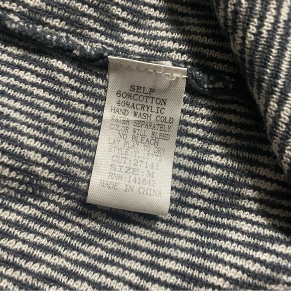 YA Los Angeles Blue White Aztec Print Fringe Open Front Knit Cardigan Vest - Picture 5 of 5